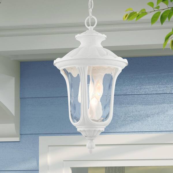 Livex Lighting Oxford 3-Light Textured White Outdoor Pendant
