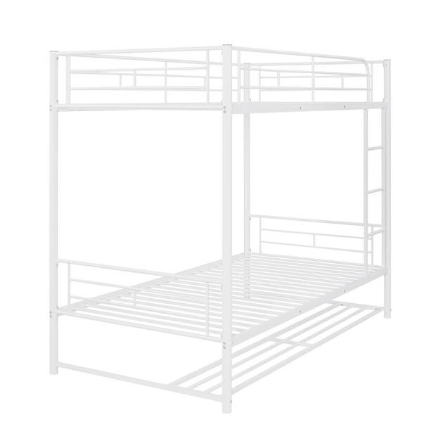 White metal store twin bunk bed