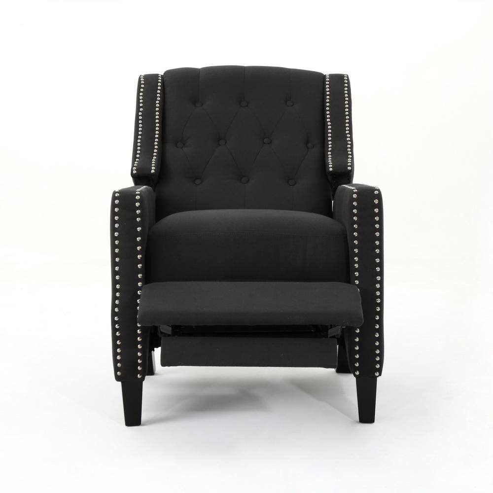 Handcrafted Brown Wood Recliner Accent Chair with Charcoal Finish