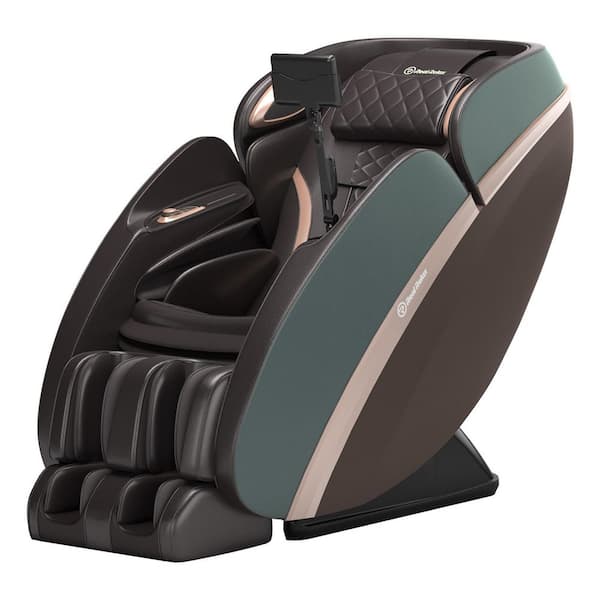 PS6500 4D Faux Leather Smart Massage Chair with 27 Modes, 13 Techniques, Voice and App Control, Graphene Heating Brown