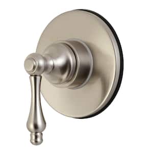 Single-Handle 1-Hole Wall Mount Three-Way Diverter Valve with Trim Kit in Brushed Nickel