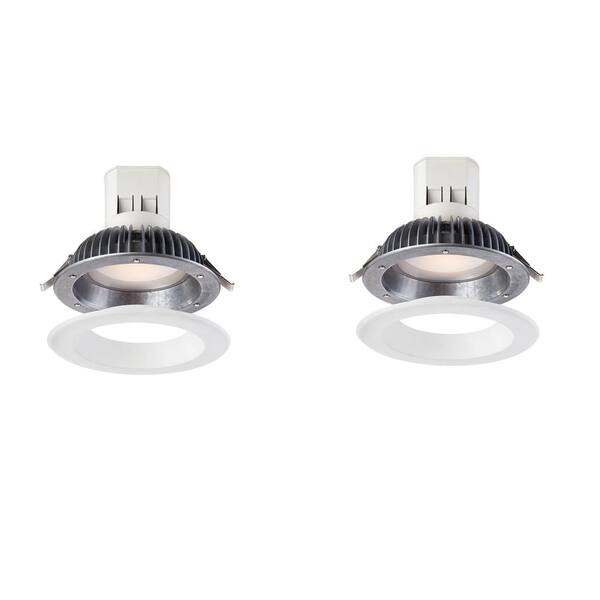 EnviroLite 6 in. Bright White LED Easy Up 93 CRI Recessed Ceiling Light with J-Box (No Can Needed) (2-Pack)