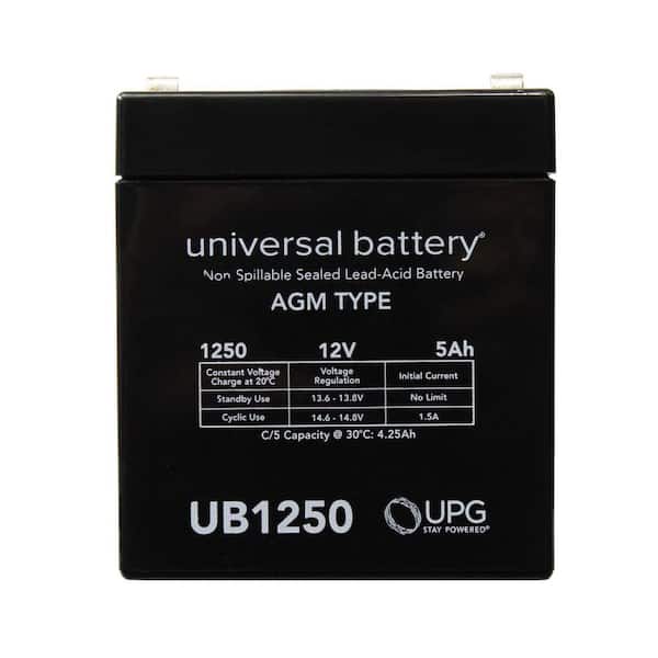 UPG 12-Volt 5 Ah F1 Terminal Sealed Lead Acid (SLA) AGM Rechargeable Battery
