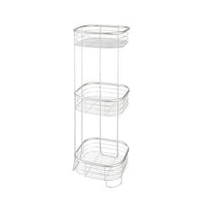 3-Tier Free Standing Shower Caddy, 3 Wire Rack, Durable and Rust-Resistant in Satin Silver