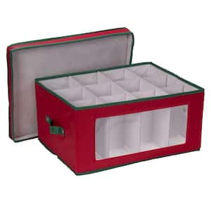 12-Qt. Glasses Storage Box in Red