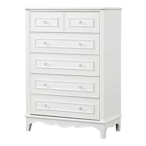 Underhill White 6-Drawer 36.5 in. Chest of Drawers