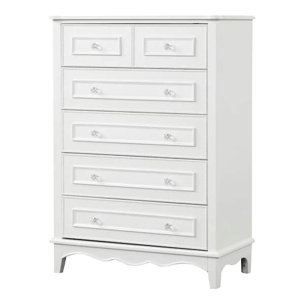 Furniture of America Underhill White 6-Drawer 36.5 in. Chest of Drawers