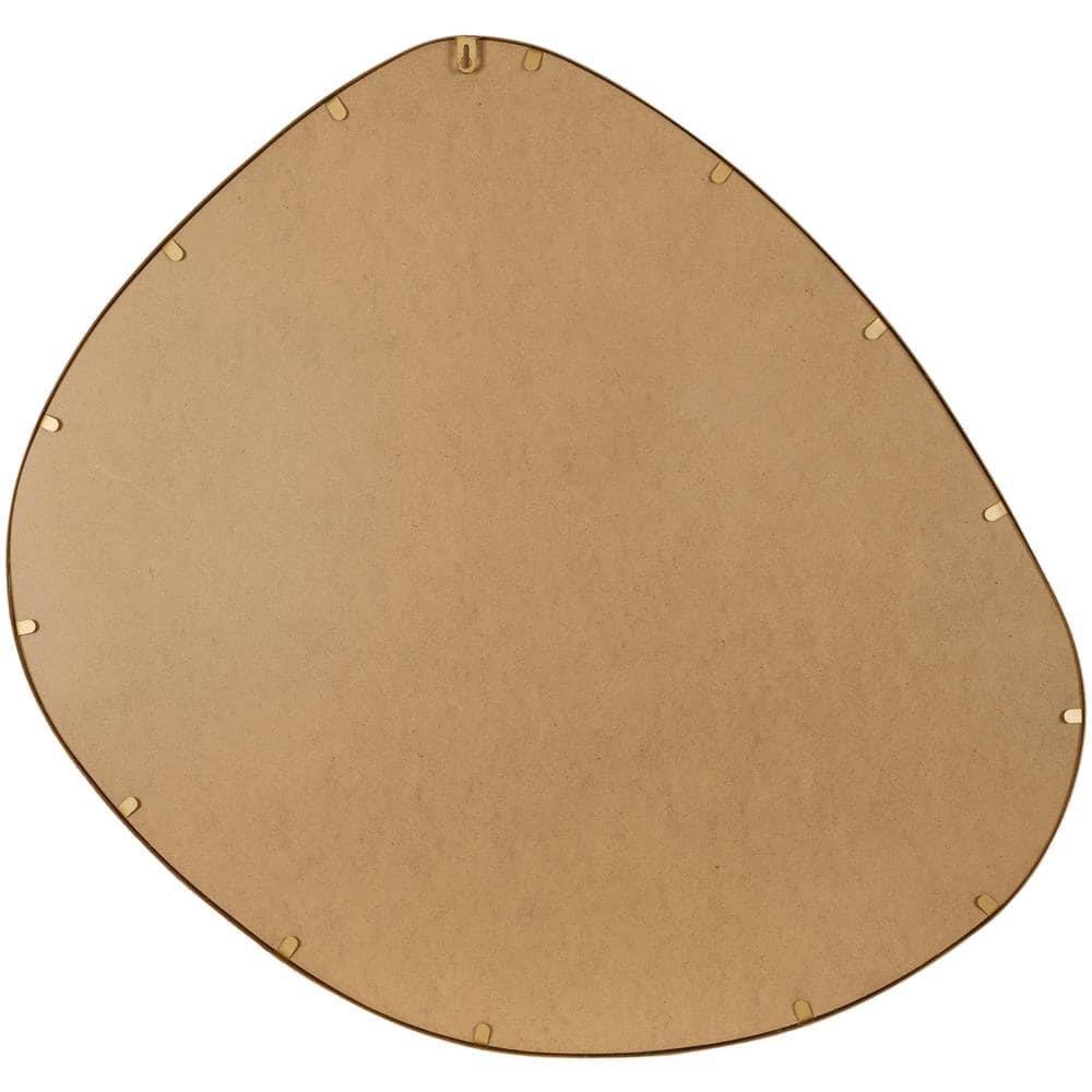 Asymmetrical Gold Metal Framed Wall Mirror, 37" x 36"