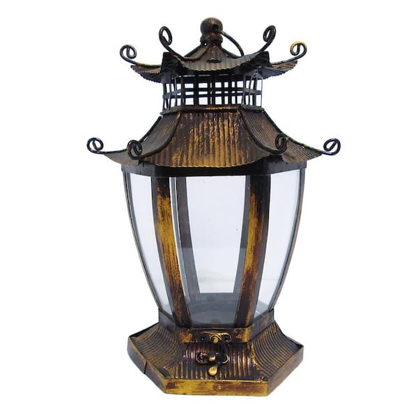 11.5 in. Bronze Metal Gazebo Lantern Candle Holder