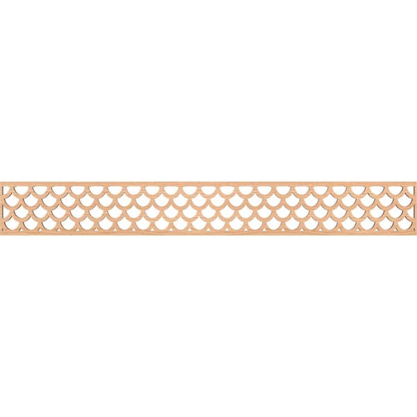 Ekena Millwork Hudson Fretwork 0.25 in. D x 46.5 in. W x 6 in. L Hickory Wood Panel Moulding