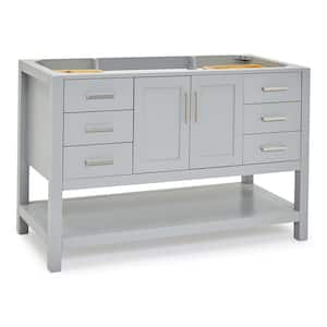 Magnolia 54 in. W x 21.5 in. D x 34.5 in. H Bath Vanity Cabinet without Top in Grey