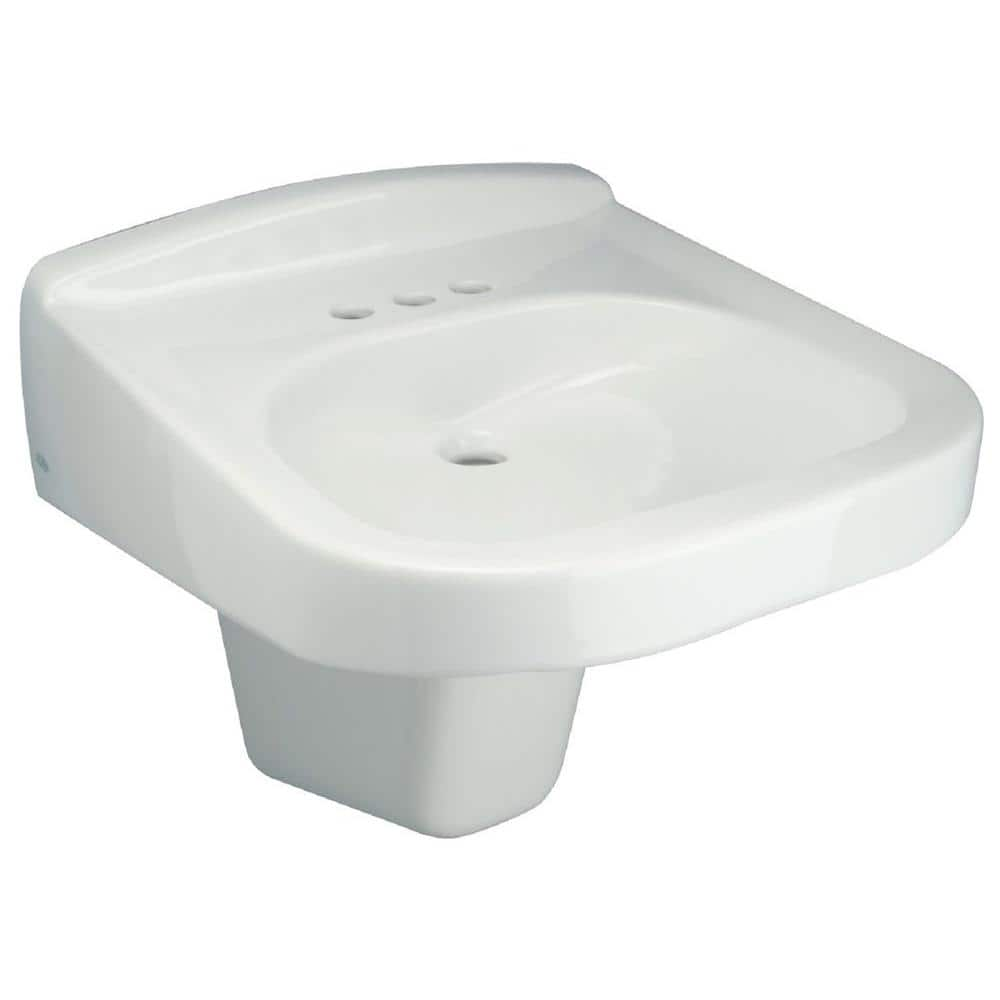 UPC 670240389588 product image for Zurn Wall Hung Bathroom Sink with Half Pedestal in White | upcitemdb.com