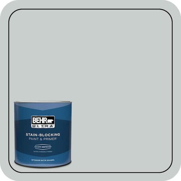 BEHR ULTRA 1 qt. #720E-2 Light French Gray Extra Durable Satin Enamel Interior Paint & Primer