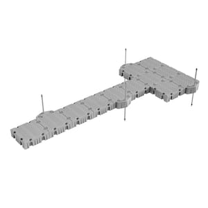 Flexx Flex 32 ft. Platform Floating Dock Package Pipe Guides