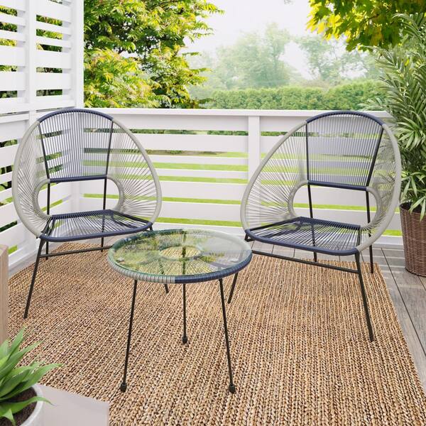 TK CLASSICS 3-Piece PVC Wrapped Wicker Outdoor Patio