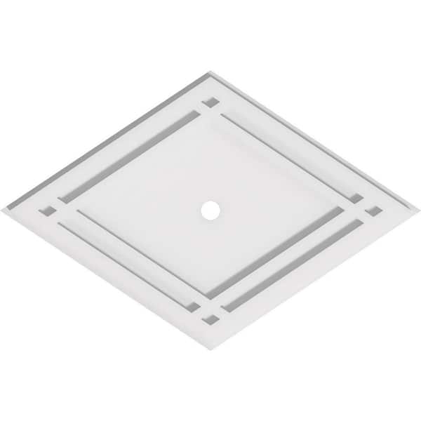 Ekena Millwork 22 in. W x 14-5/8 in. H x 1 in. ID x 1 in. P Diamond Architectural Grade PVC Contemporary Ceiling Medallion