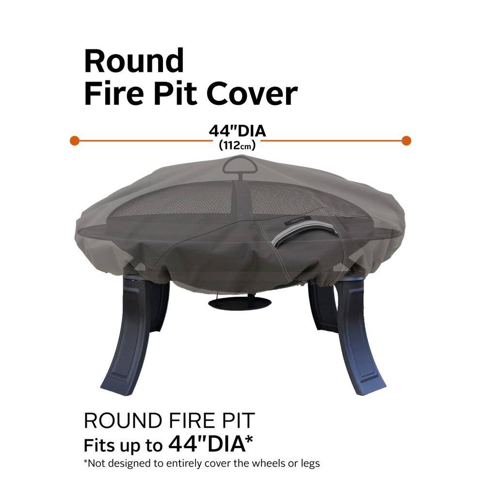 Ravenna 44-Inch Gray and Off-White Round Firepit Cover
