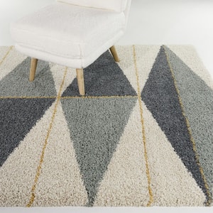 Levine Navy 7 ft. 10 in. x 10 ft. Geometric Area Rug