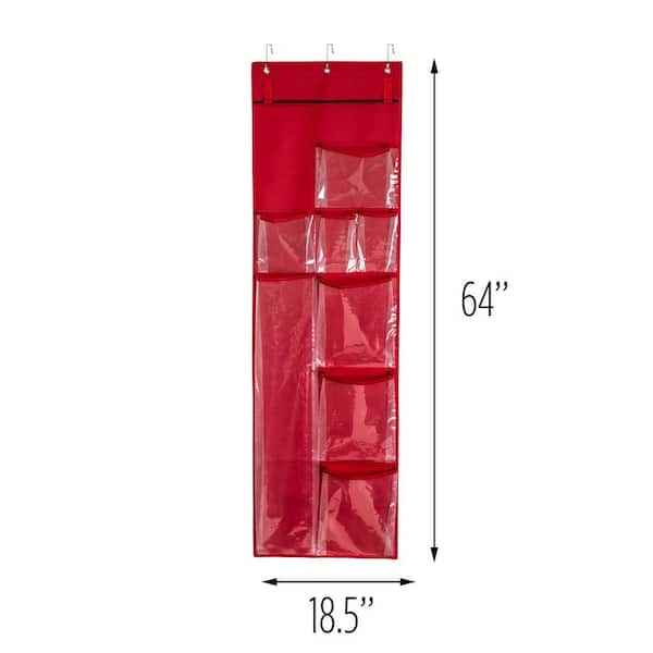 Honey Can Do Canvas Gift Wrap Organizer, Red