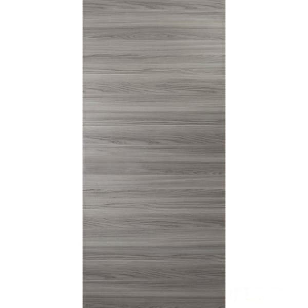 30 in. x 84 in. Flush No Bore Solid Core Grey Matte Finished Pine Wood Interior Door Slab