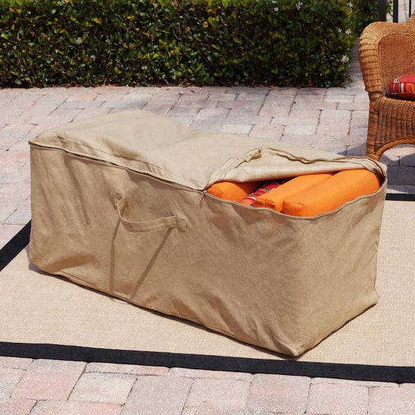 Classic Accessories Veranda Patio Furniture Cushion Storage Bag, Beige