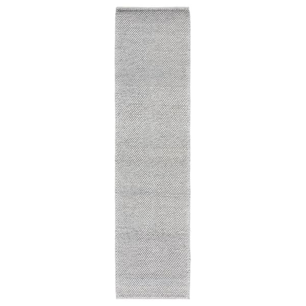 Natura 2 ft. x 15 ft. Silver Textured Solid Runner Rug