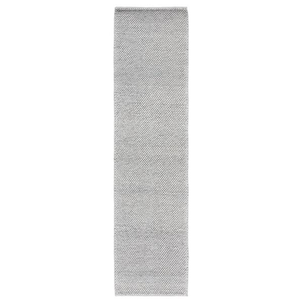 Natura 2 ft. x 8 ft. Silver Textured Solid Runner Rug