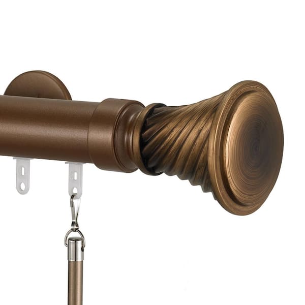 Art Decor Tekno 40 72 in. Traverse Rod With Elfin Finial in Dark Metalic Copper