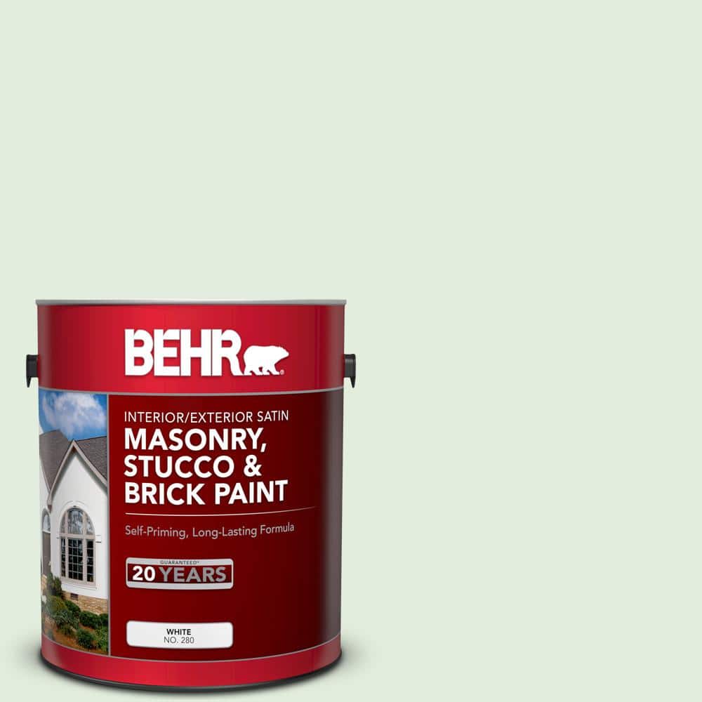 1 gal. #M400-1 Establish Mint Satin Interior/Exterior Masonry, Stucco and B