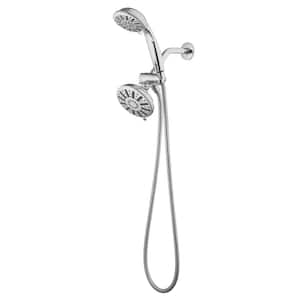 6-spray 5 in. Dual Shower Head and Handheld Shower Head in Chrome