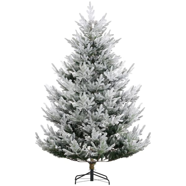 7.5 Foot Artificial Christmas Tree, Nordic Pine Hinged Xmas Tree with 1218 Realistic Branches, Wide Steel Base