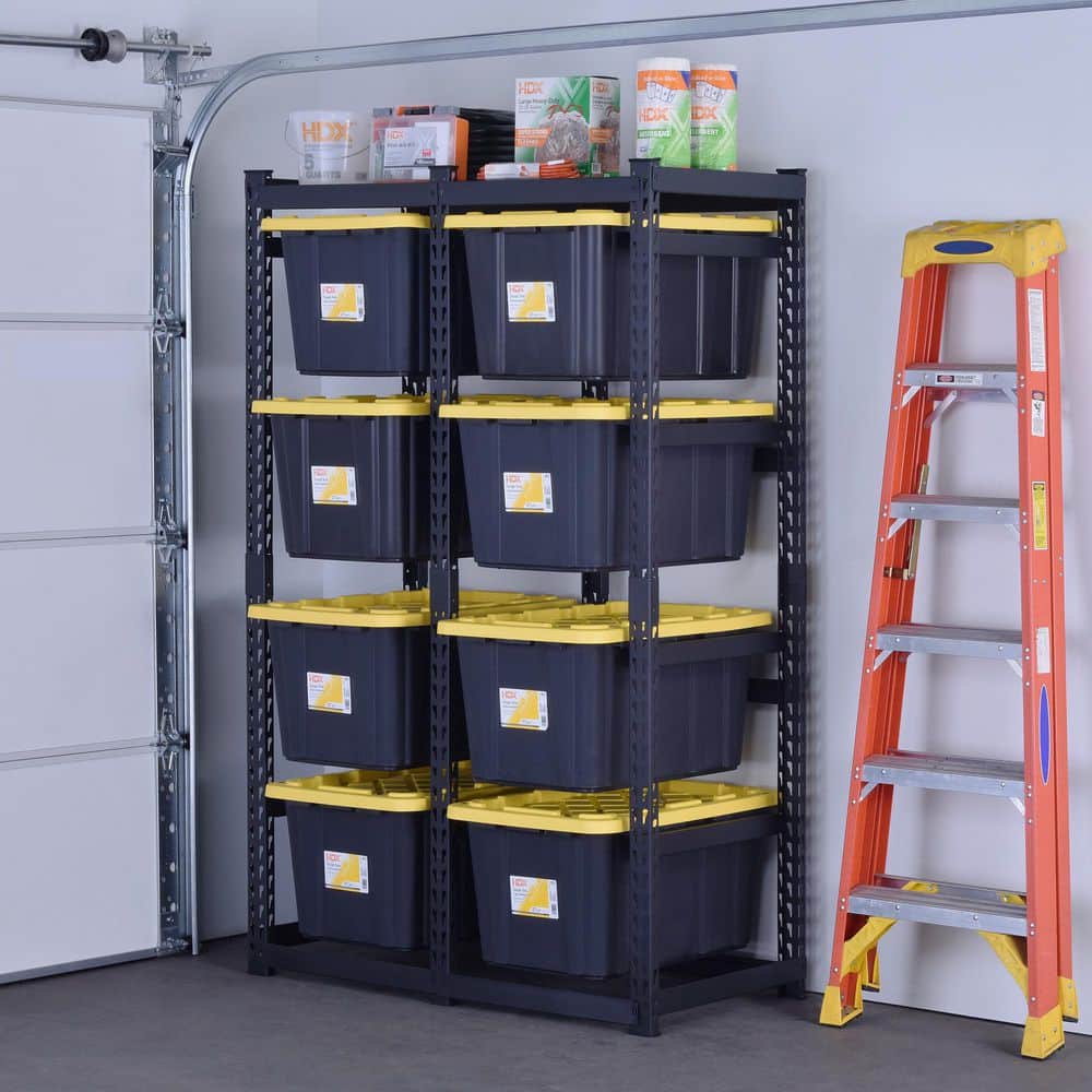 Husky 10-Tote Metal Storage Rack for HDX 14 and 27 Gal. Totes (50 in. W x 78 in. H x 24 in. D) N3R502478TR8B