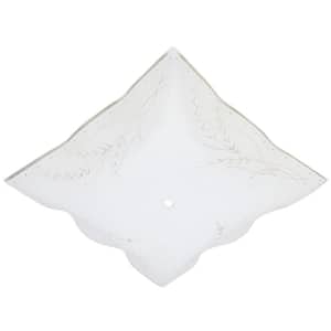 1-1/2 in. Square Clear Wheat Design on White Ruffled Edge Diffuser with 12 in. Width
