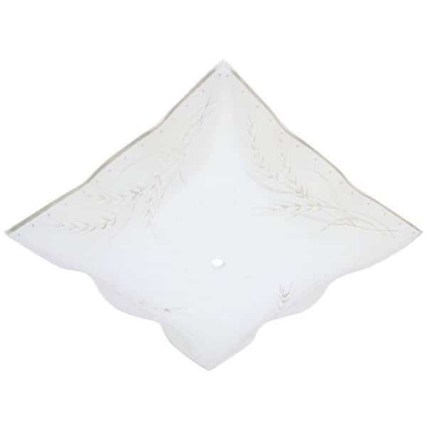 Westinghouse 1-1/2 in. Square Clear Wheat Design on White Ruffled Edge Diffuser with 12 in. Width