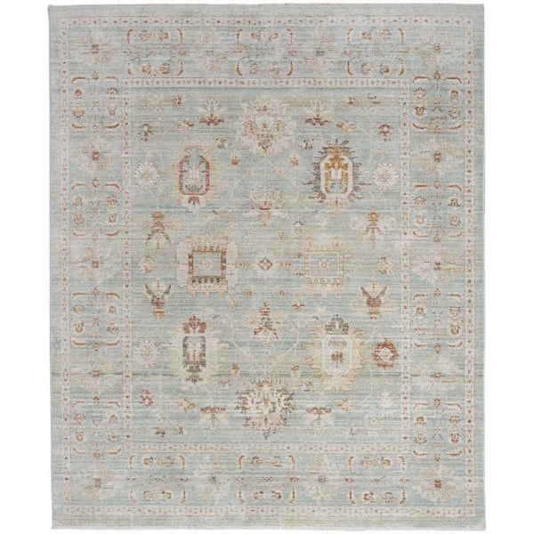 Nourison Traditional Home Mint 9 ft. x 11 ft. Distressed Traditional Area Rug