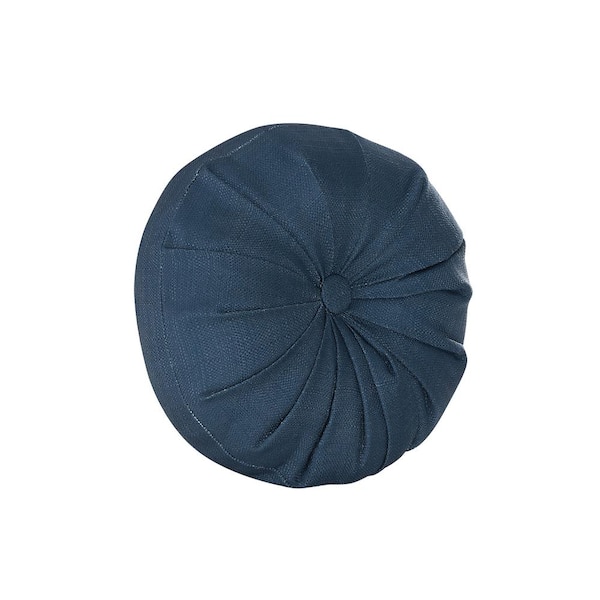 J QUEEN NEW YORK INC Messina Navy Polyester Solid Round Decorative Throw Pillow 15 in. L x 15 in. W