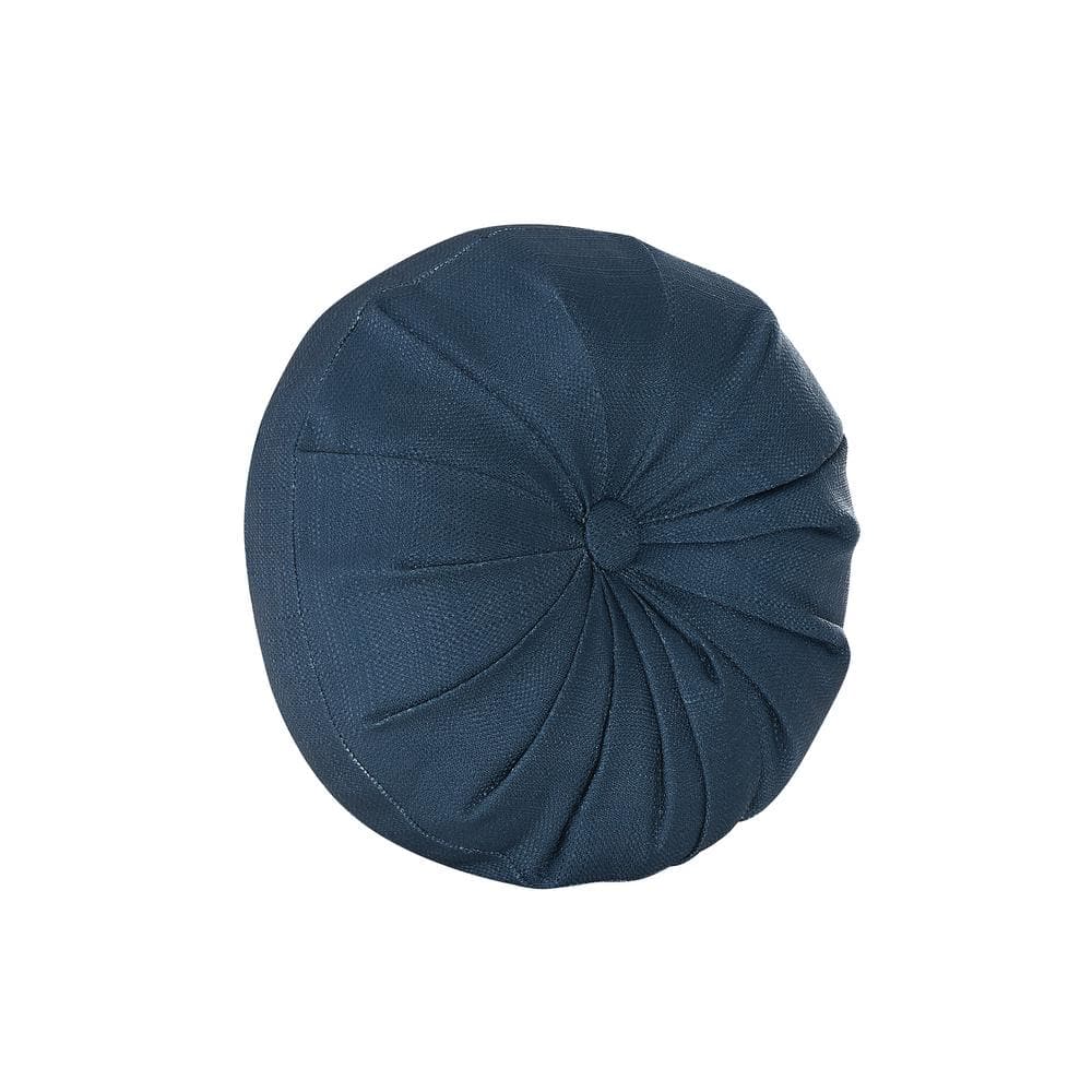Messina Navy Polyester Solid Round Decorative Throw Pillow 15 in. L x 15 in
