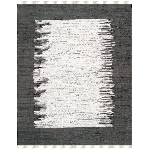 SAFAVIEH Montauk Ivory/Black 9 ft. x 12 ft. Border Area Rug