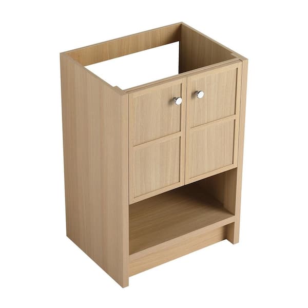 River 23.43 in. W Modern Freestanding Bath Vanity Cabinet without Top in Oak with 2-Soft Closing Doors