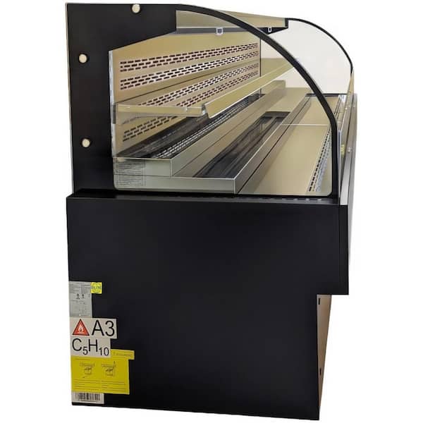 71 in. 17.4 cu. ft. Commercial Changer Open Display Refrigerated Showcase EC495B Black