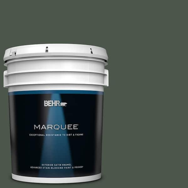 BEHR MARQUEE 5 gal. #PMD-66 Deep Evergreen Satin Enamel Exterior Paint & Primer