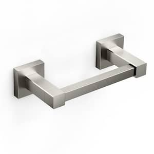 Wall-Mount Pivoting Double Post Toilet Paper Holder in Brushed Nickel