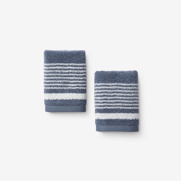 Company Cotton Plush Spa Stripe Indigo Cotton Single Wash Cloth