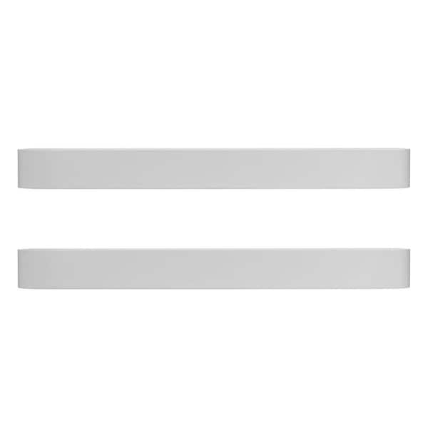 Melannco 6 in. W x 20 in. L (Set of 2) Rounded Chunky Shelves White, 20 in.