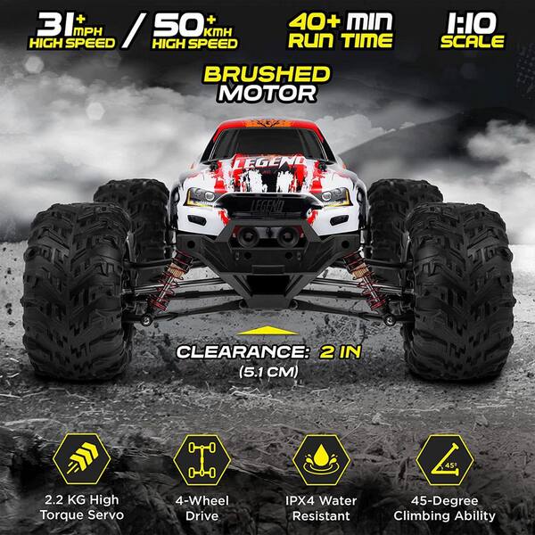 LAEGENDARY Legend 1:10 Scale RC Remote Control Car, Up to 31 MPH