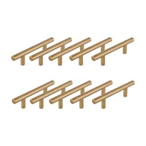 5 in. (76mm) Center to Center in Satin Gold Solid Bar Cabinet Drawer Bar Pull (10-Pack )
