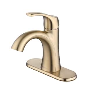 Arnette Single Handle Single Hole Bathroom Faucet in Matte Gold