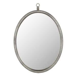 23.62 in. W x 29.92 in. H Small Oval MDF Framed Anti-Fog Wall Bathroom Vanity Mirror in Pewter