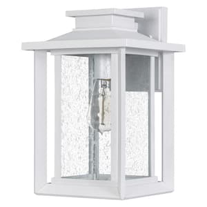 Wakefield 1-Light White Lustre Outdoor Wall Lantern Sconce