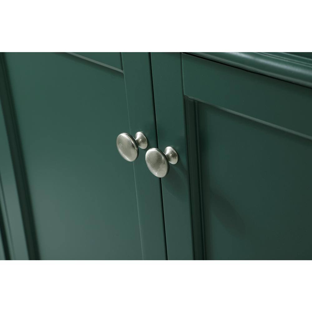 Green Solid Wood MDF Marble Double Bathroom Vanity with Porcelain Sinks